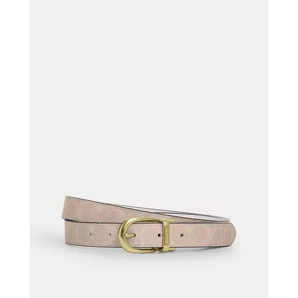 NWT Coach Classic Buckle Cut To Size Reversible Belt 25Mm Sand/Chalk CX057 main image 7